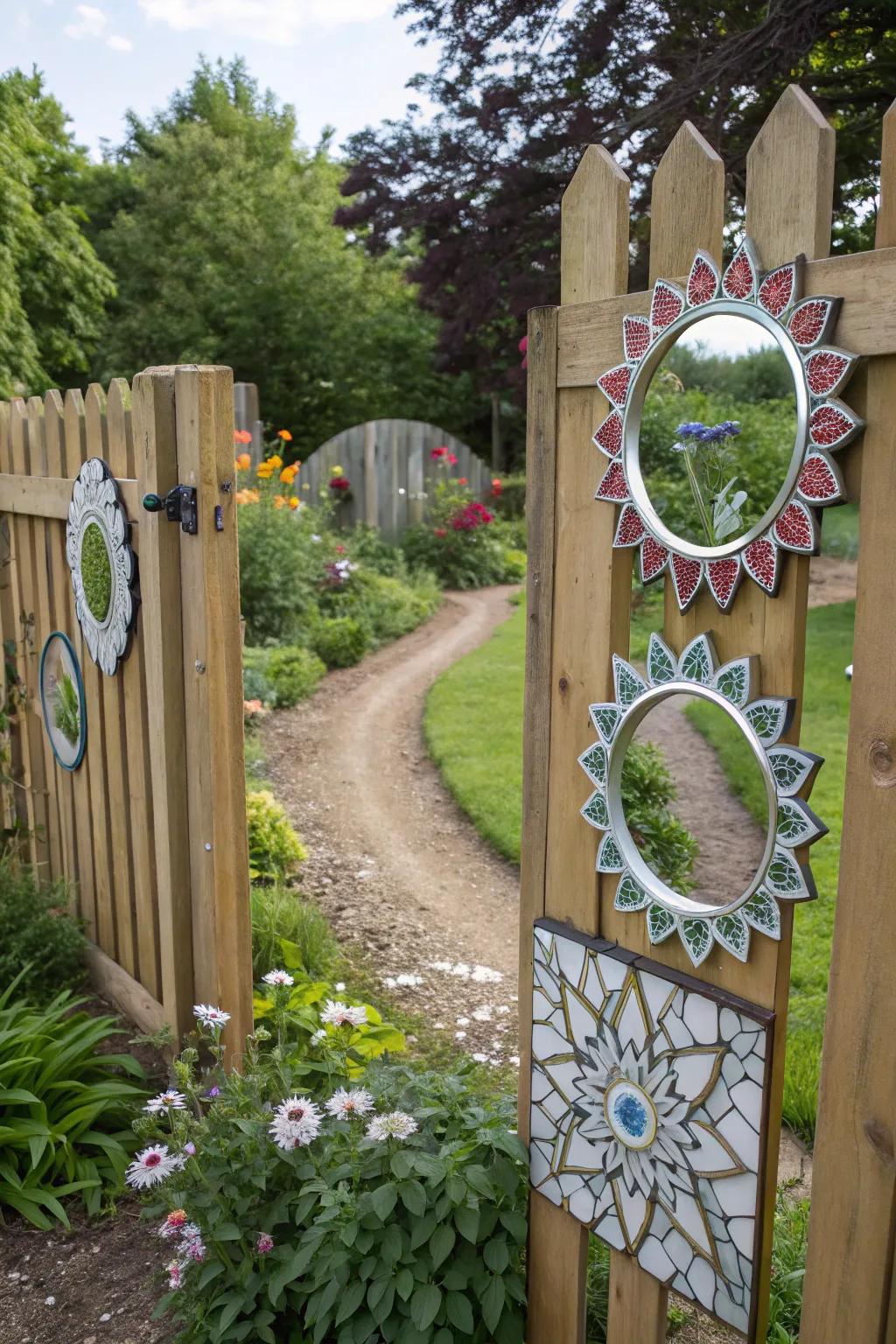 Mirrors can evoke the illusion of greater space within your garden.