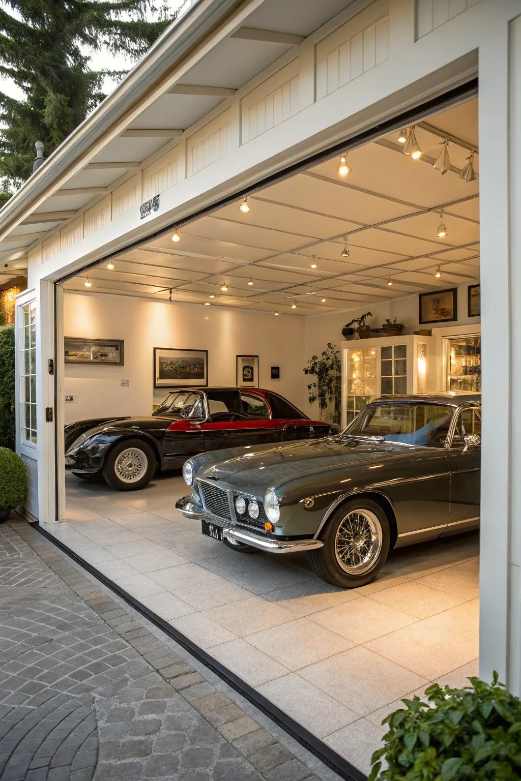 A classic car showcase transforming your garage into a gallery.
