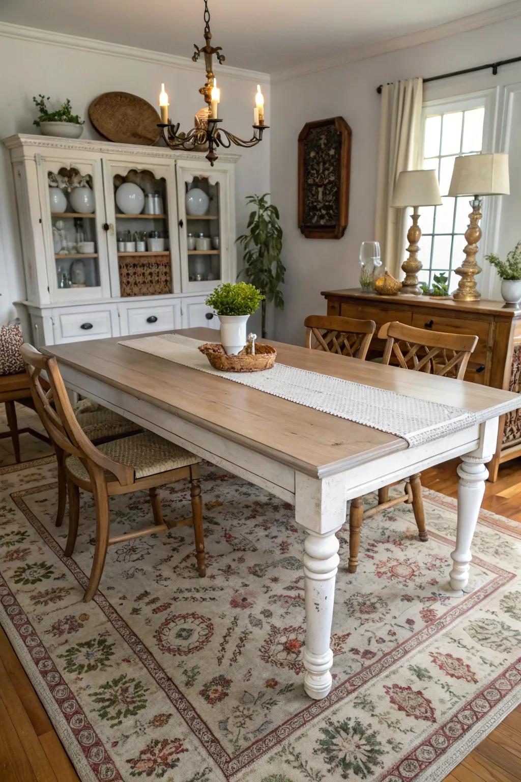Chalk finish contributes vintage enchantment and gentleness.