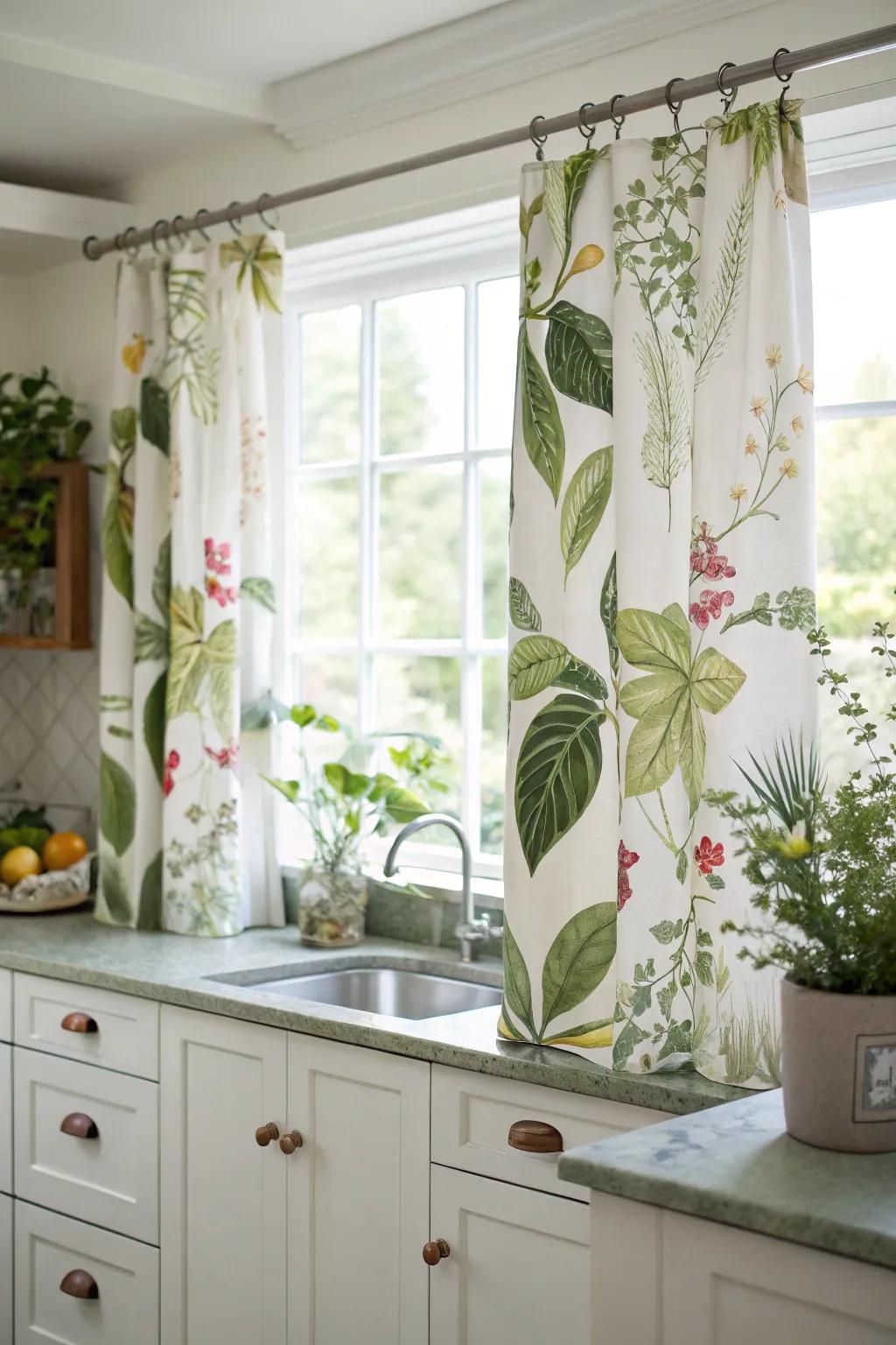 Botanical prints invite the serenity of nature indoors.