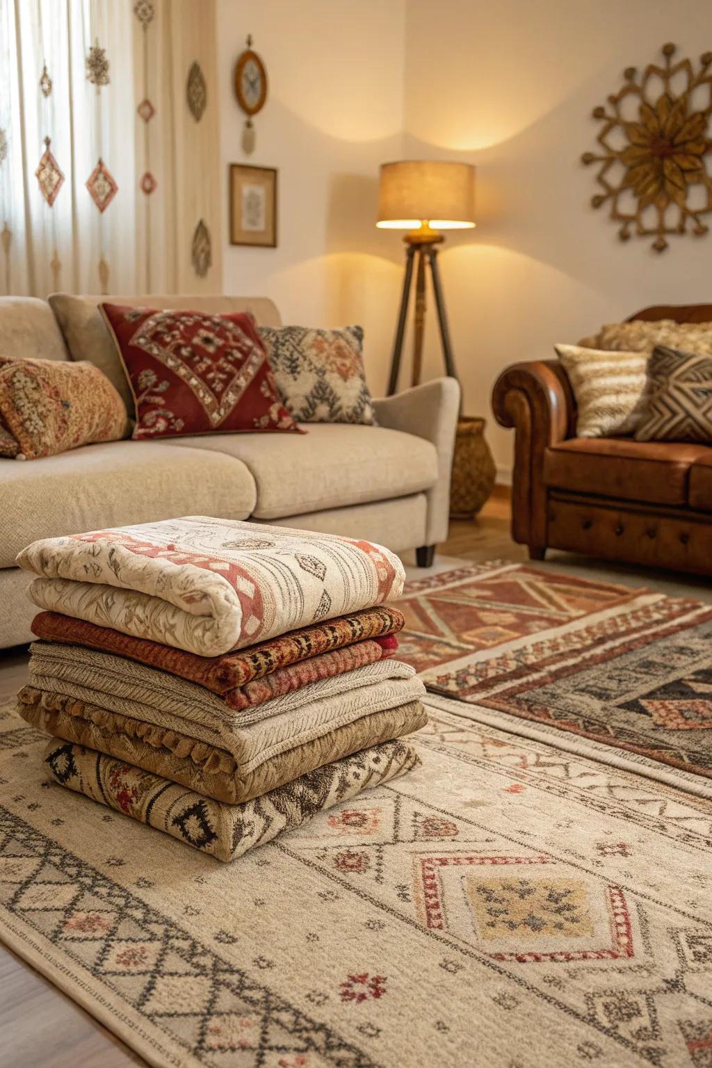Superimposed compositions fashion a lavish and hospitable expanse.