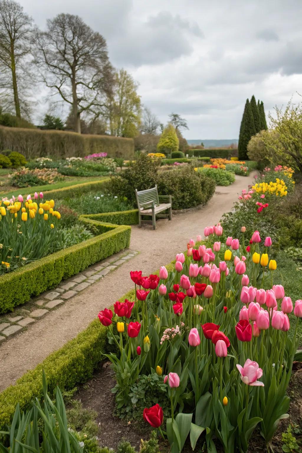 Time-related plantings sustain garden vibrancy year-round.
