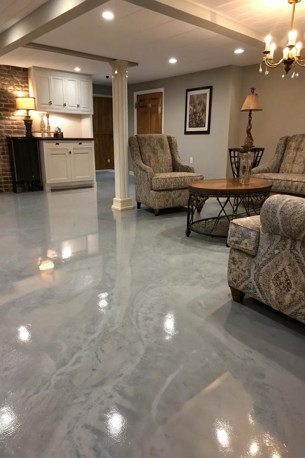 Gentle gray floors promote reserved refinement.