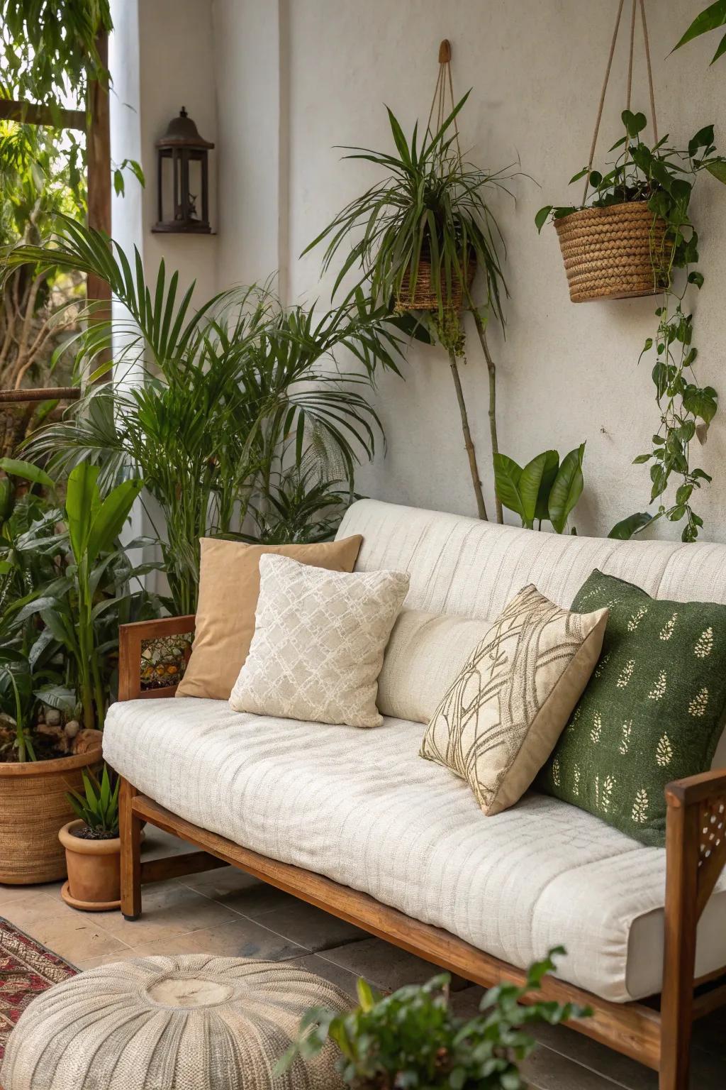 Eco-accommodating cushions for a sustainable seasonal decor option.