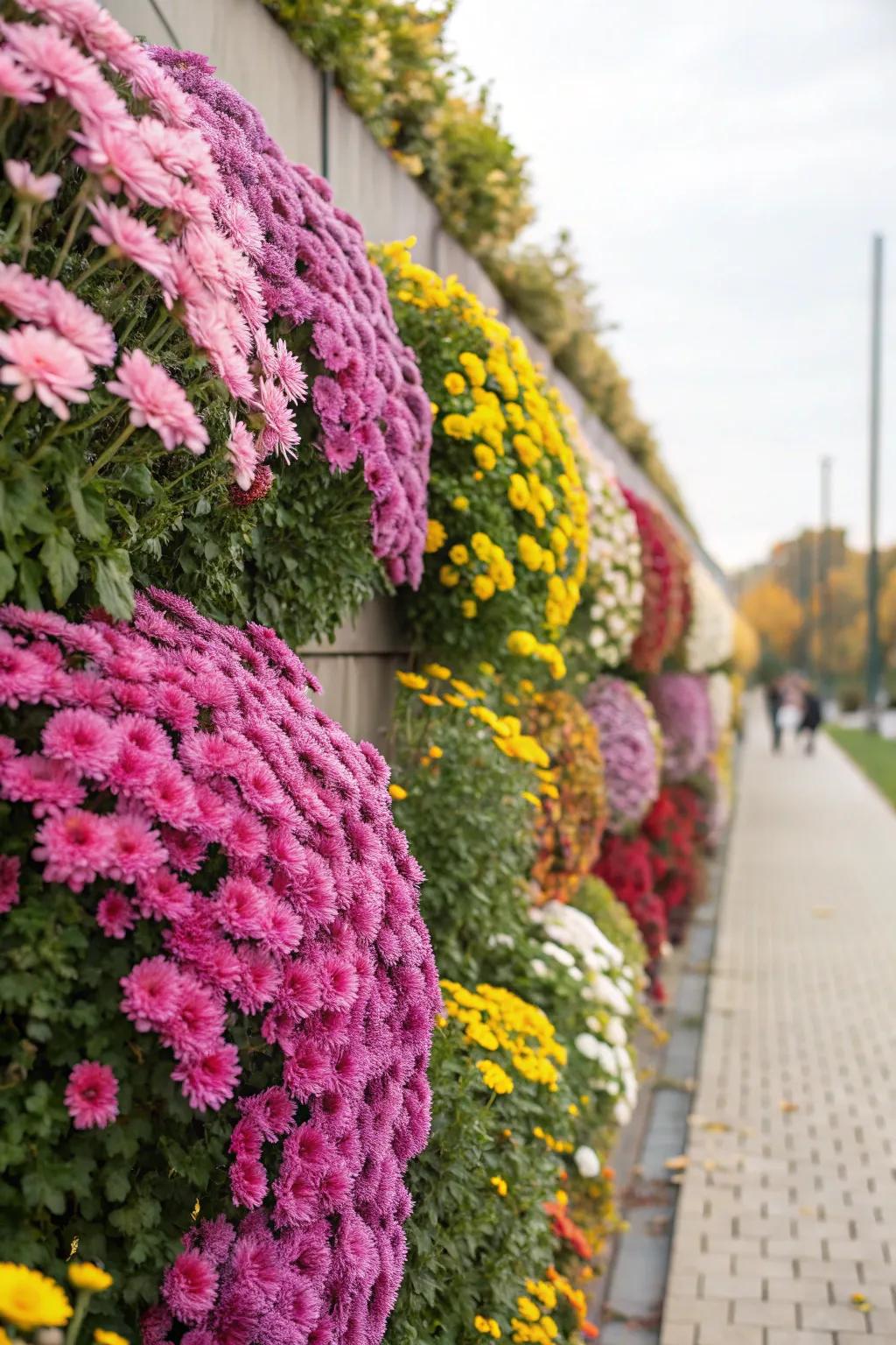 Dramatic elevated garden showcasing blooms