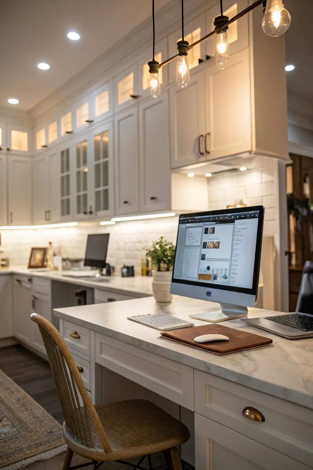 Brighten up: Effective lighting contributing to a functional, welcoming cooking area.