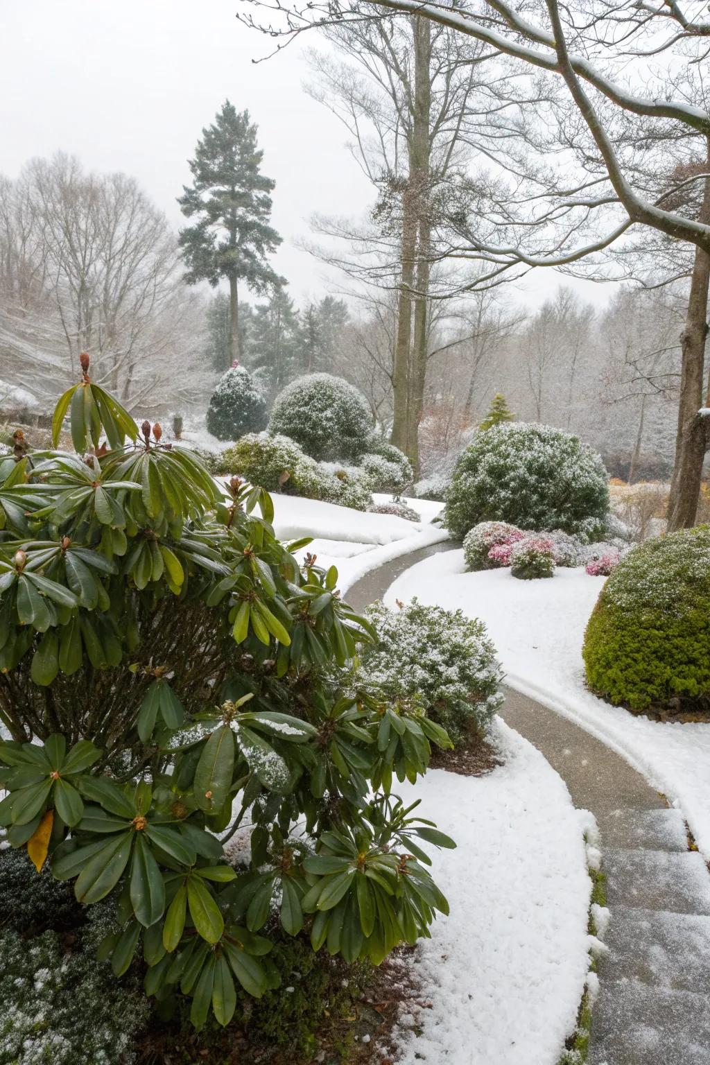 Delight in year-round verdure with evergreen azaleas.