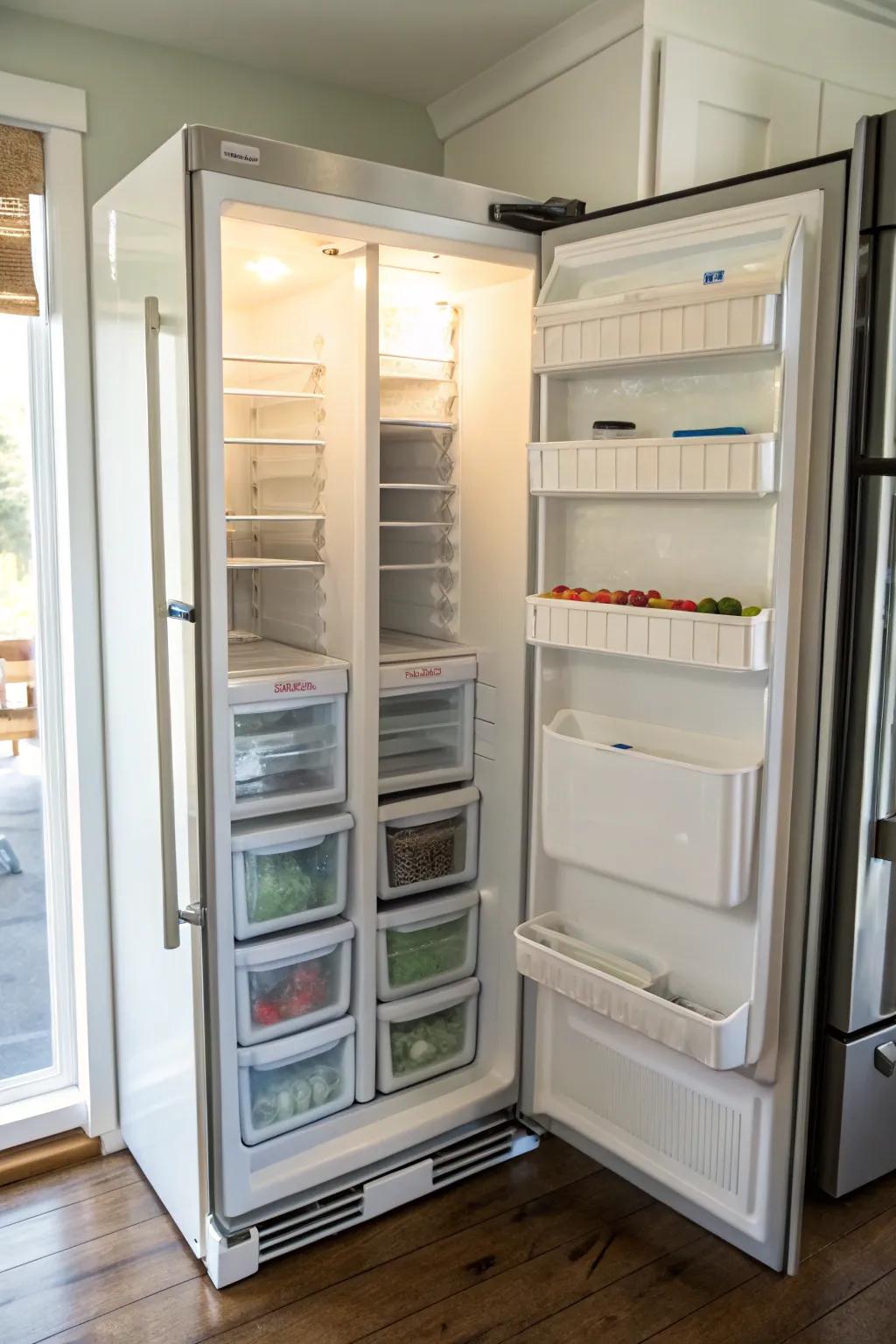 Tension rods provide customized organizational options.