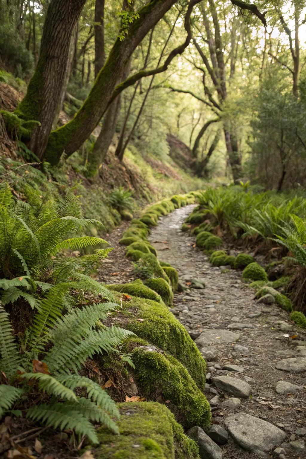 Wooded trail components fashion a lavish, forest-like ambiance surrounding your creek bed.