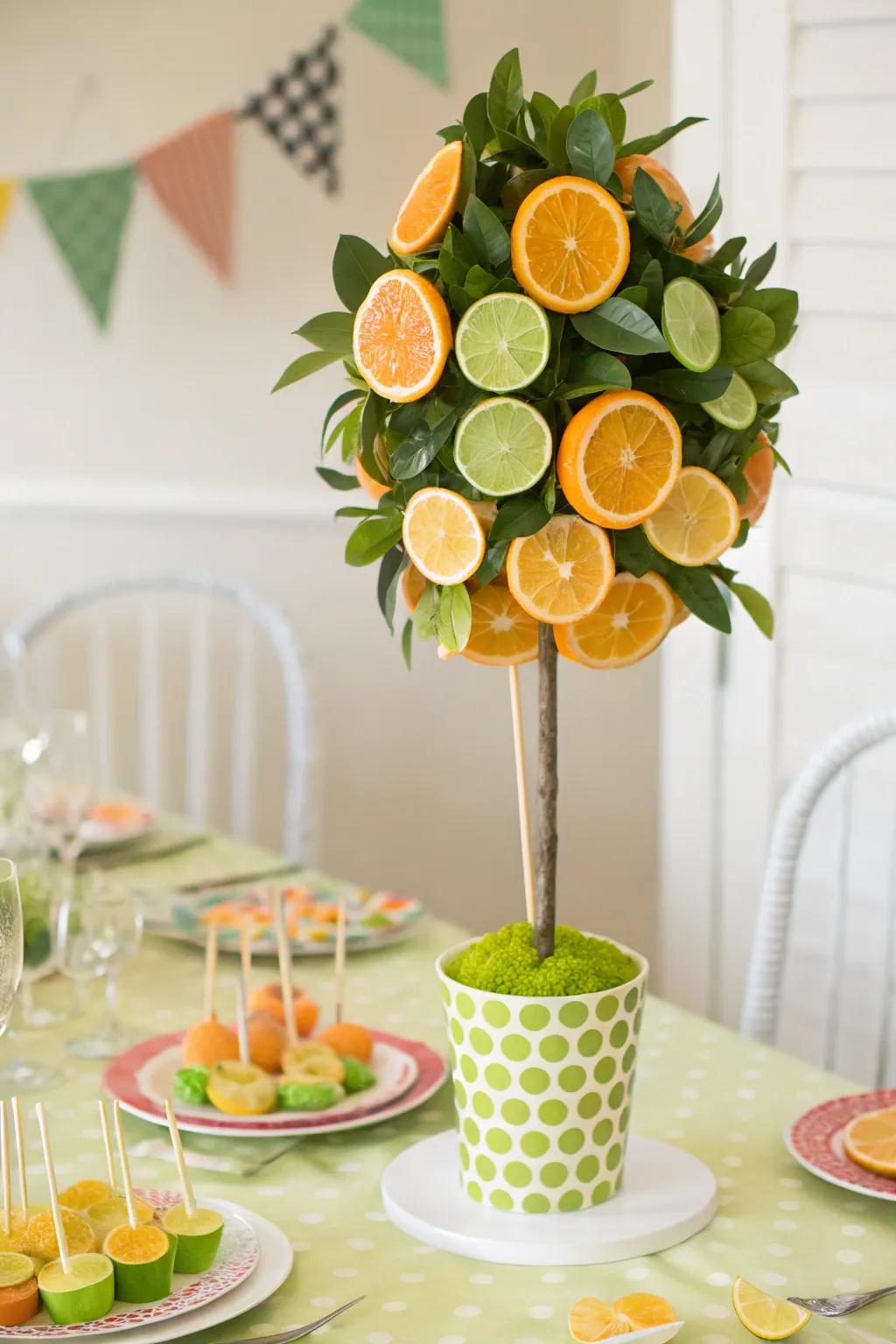 A citrus arbor exhibition that embodies both amusement and interactivity.