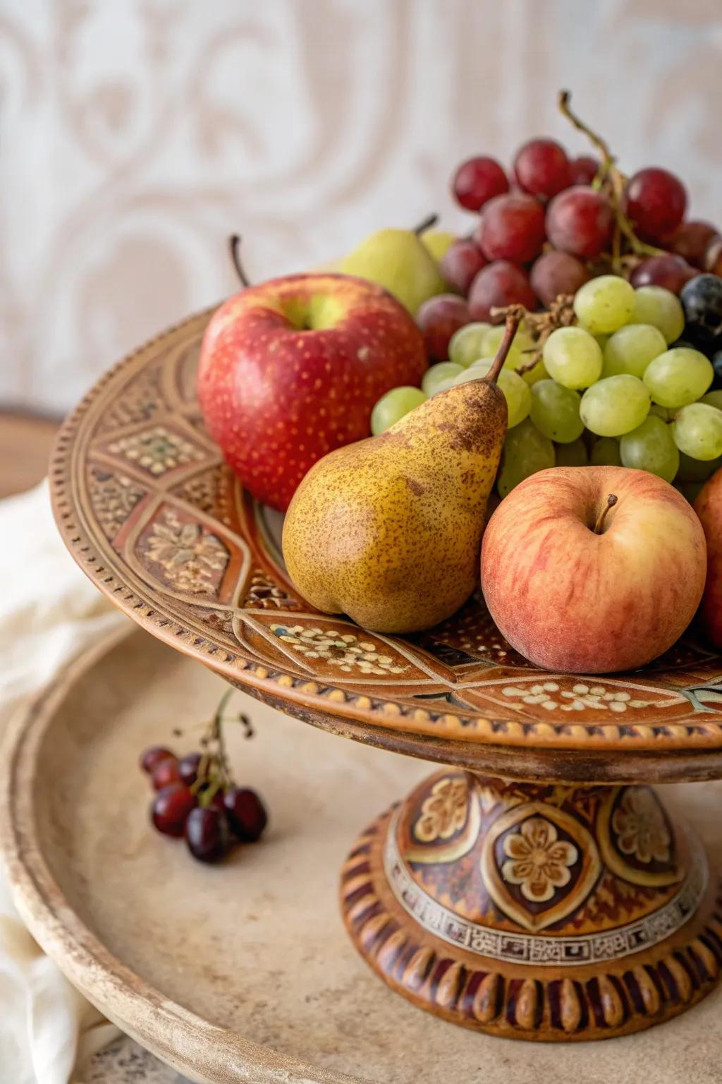 A vintage fruit presentation evoking nostalgic flavors.