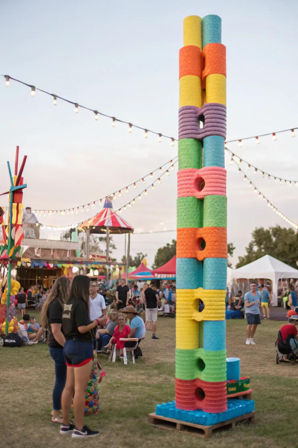 Creative DIY totems showcase creativity and resourcefulness.