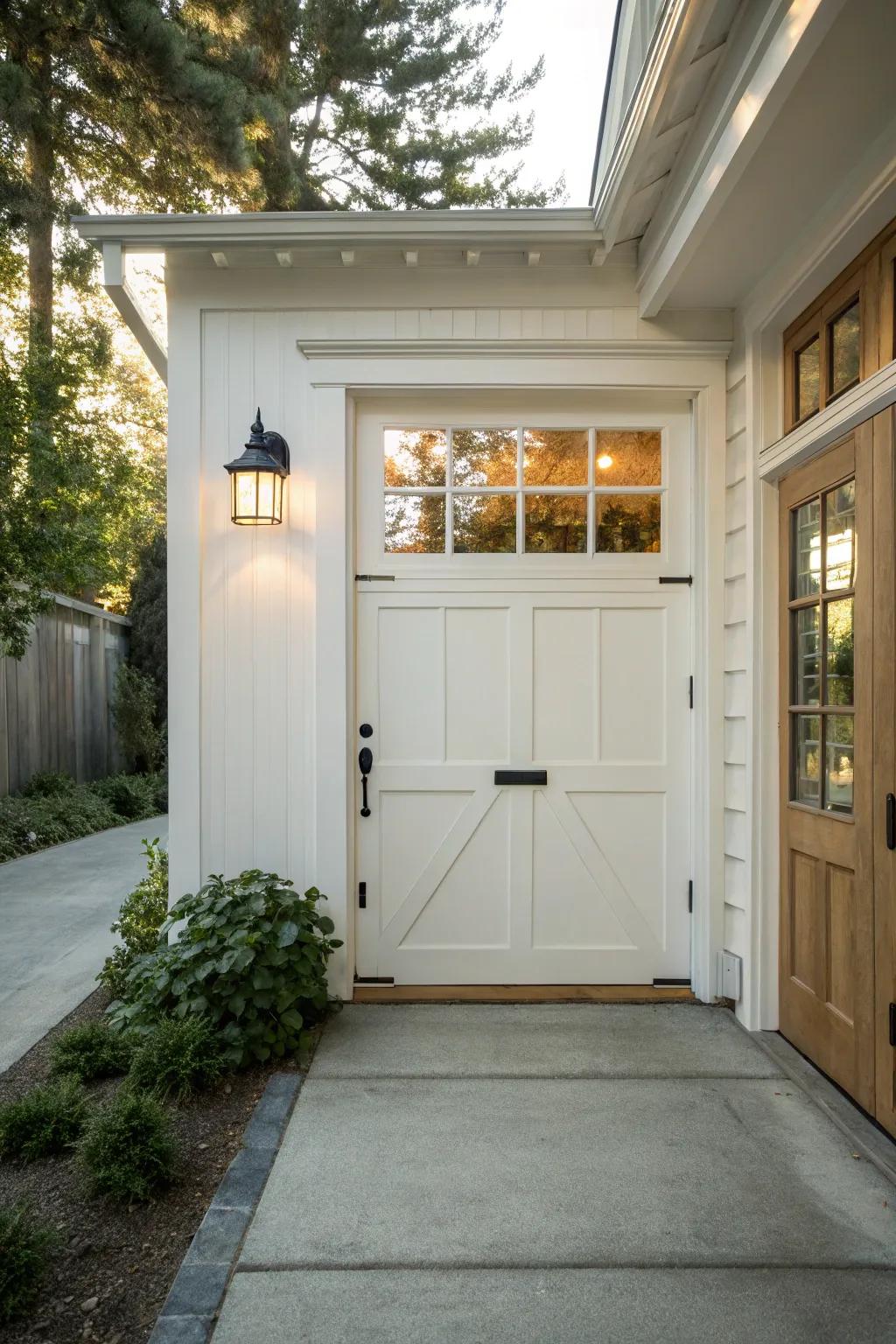 A transom window adds height and elegance.