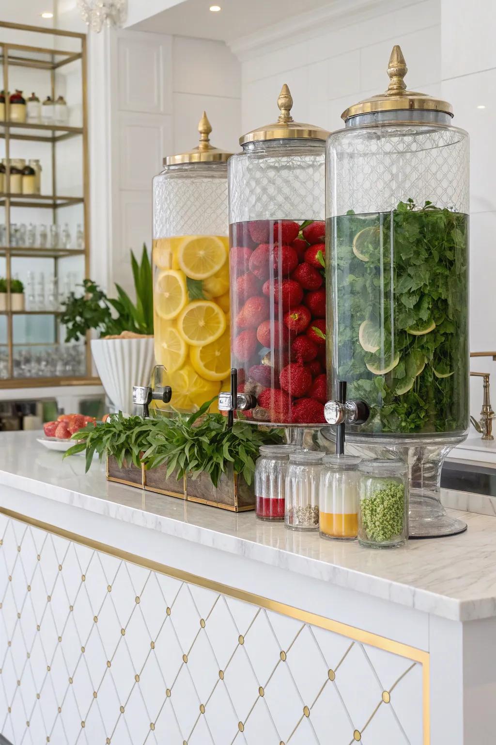 Revitalizing infused water, ideal for savoring during spa activities.