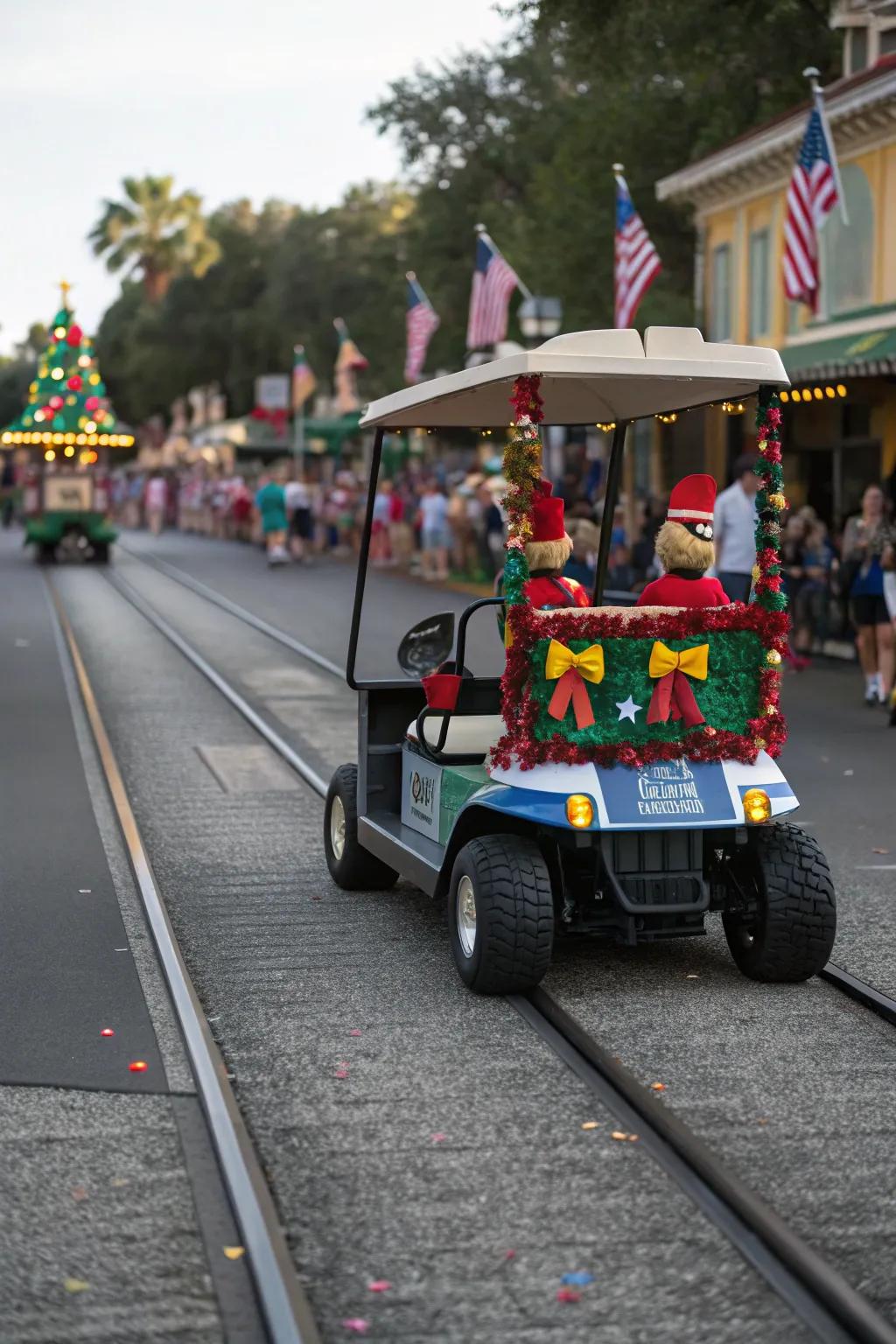 A toy train cart primed to embark on holiday diversion.
