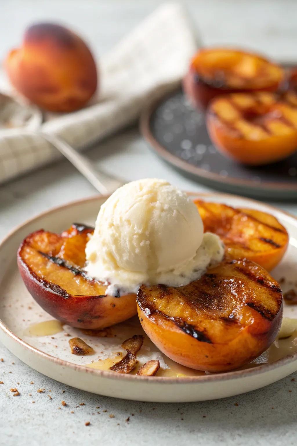 Grilled peaches make a wonderful summer treat.