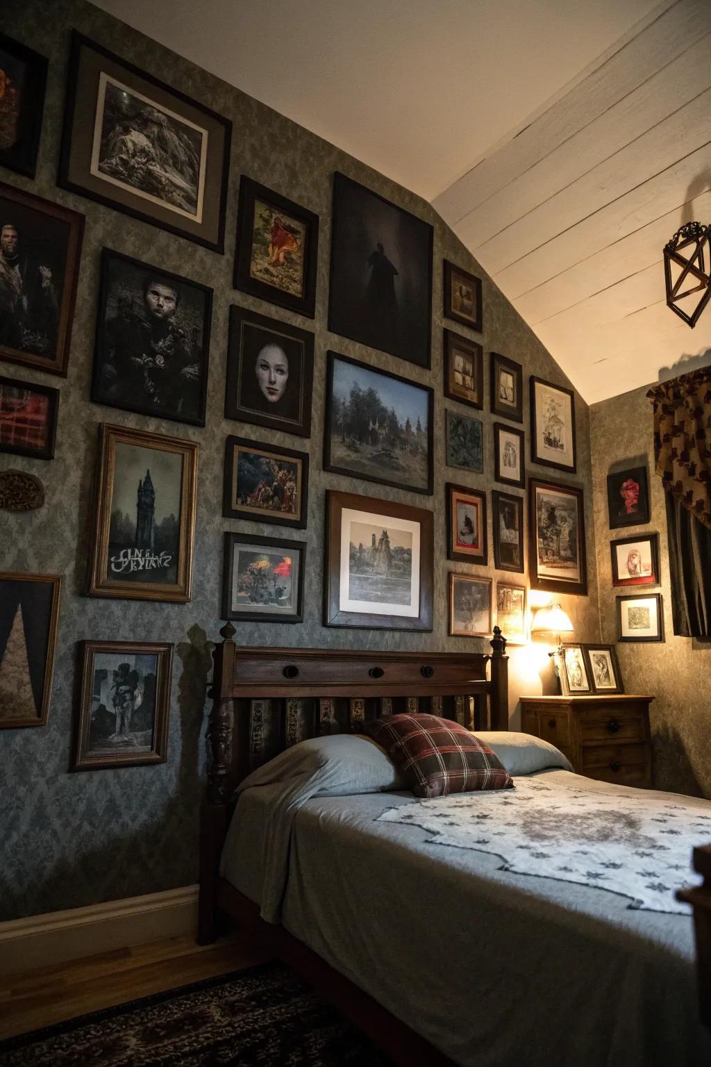 Spectral art within borders can transform your bedroom's ambiance.