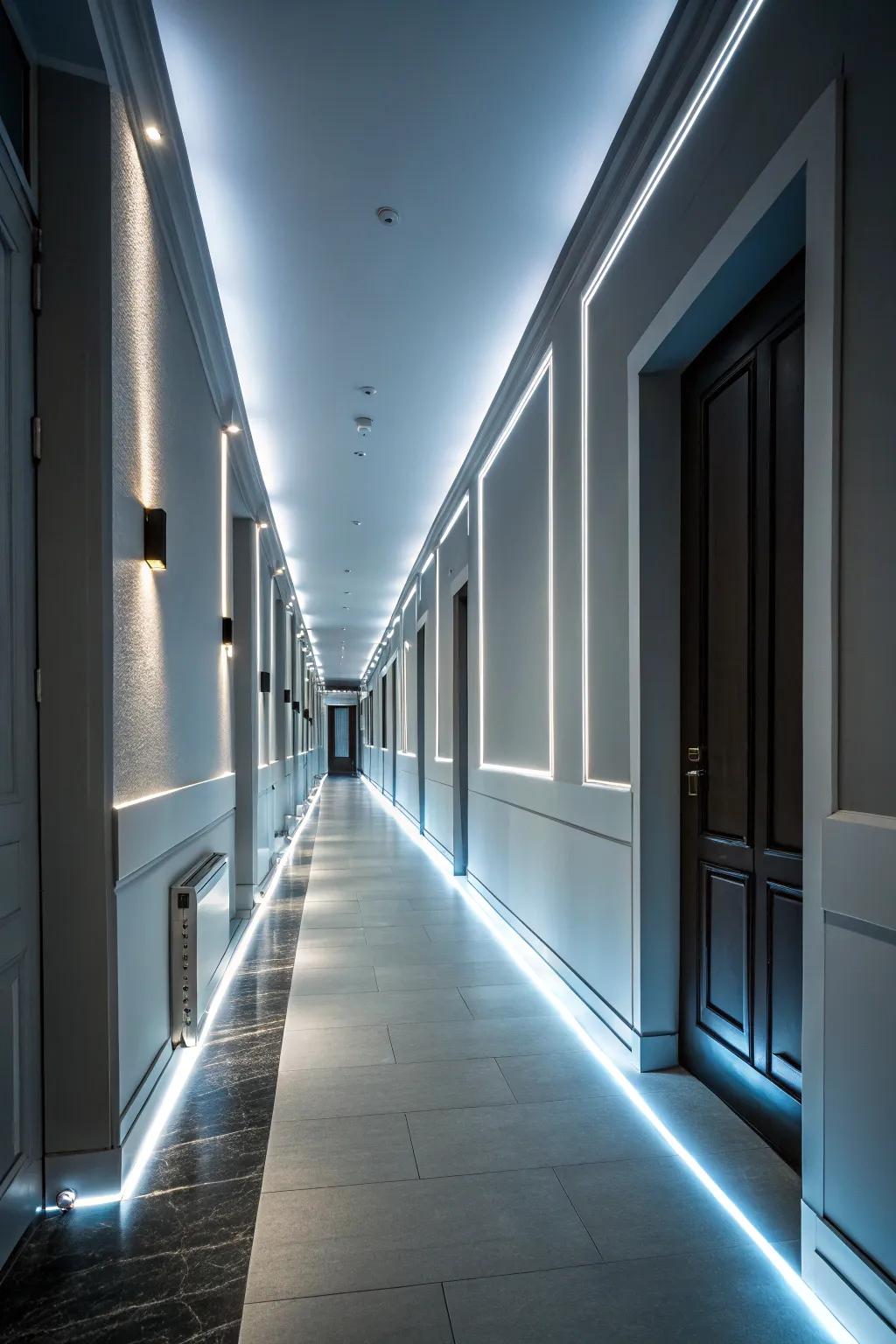 LED strips give you modern and effective highlights.
