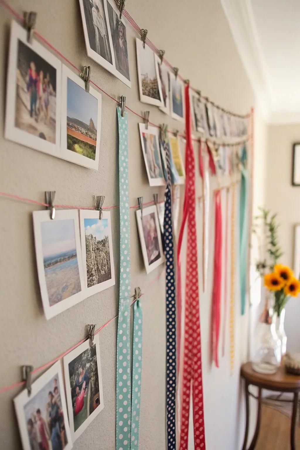 A whimsical and eclectic image display utilizing an assortment of bands.