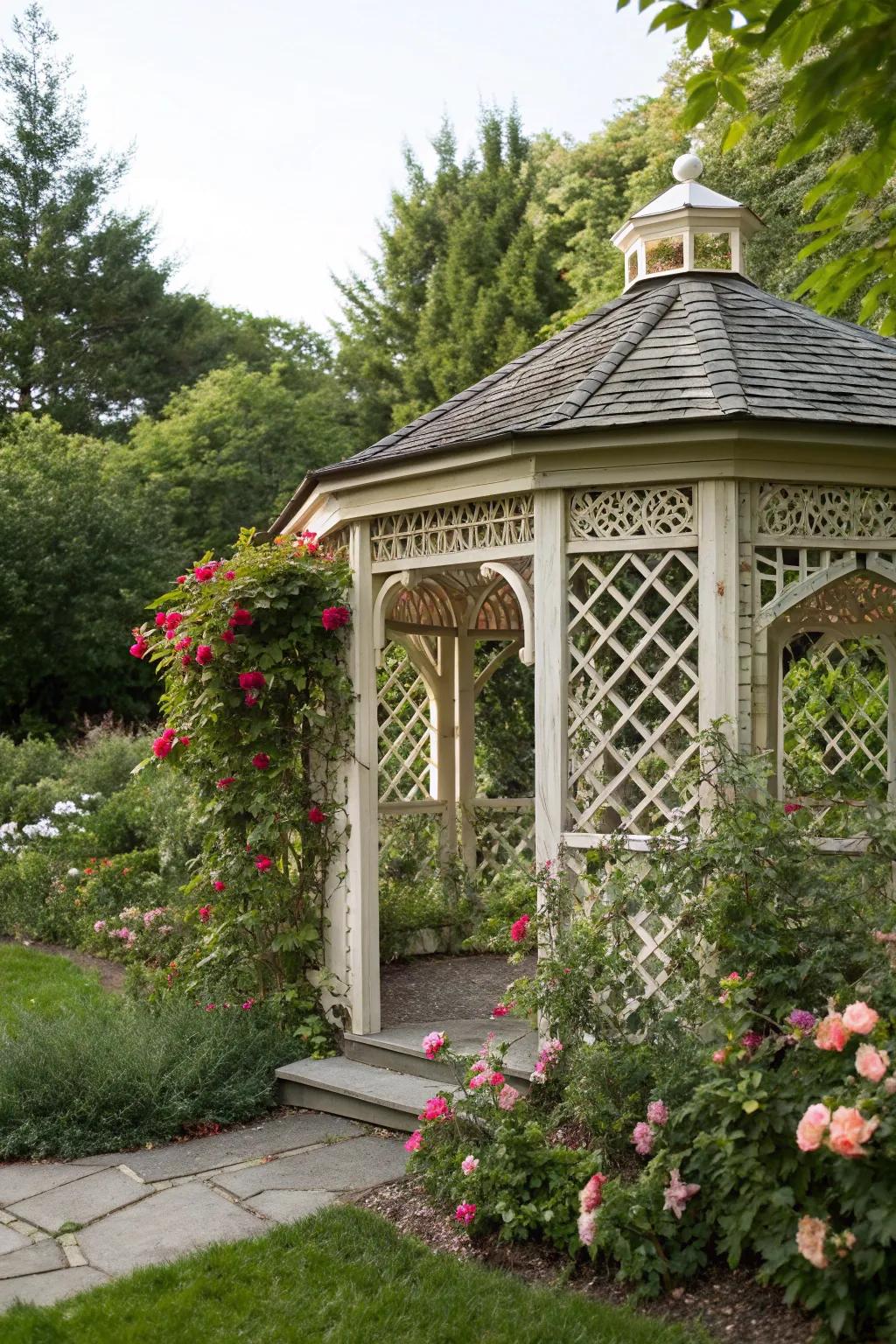 Permit nature to prosper with a garden lattice gazebo.