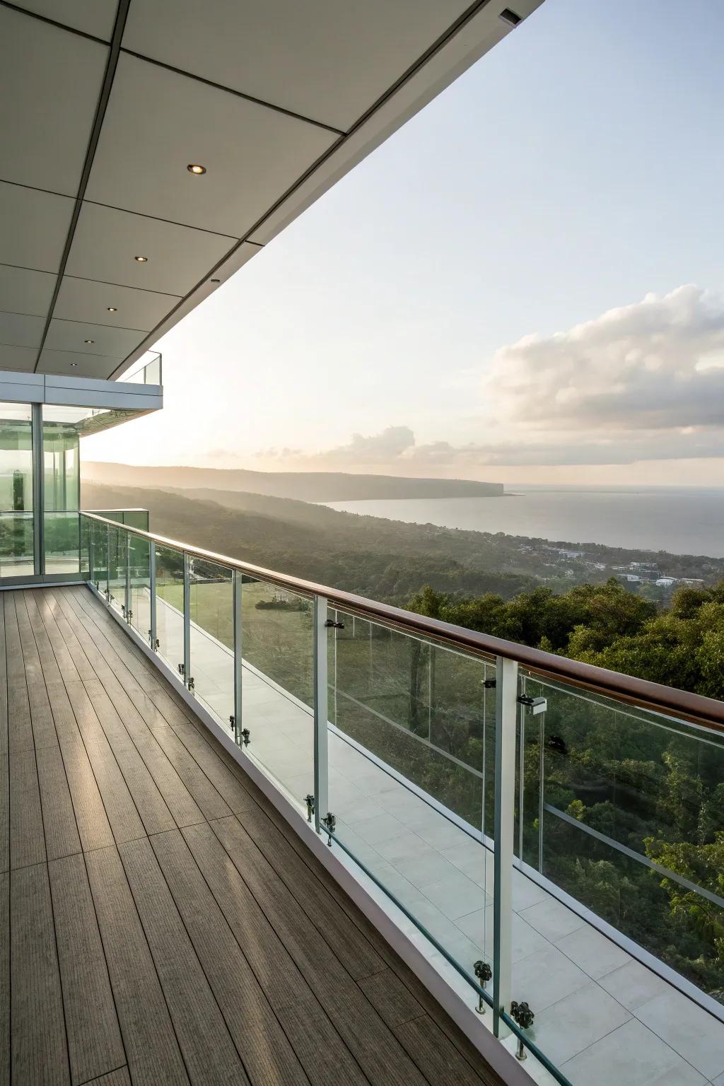 Glass barriers showcasing the panorama.