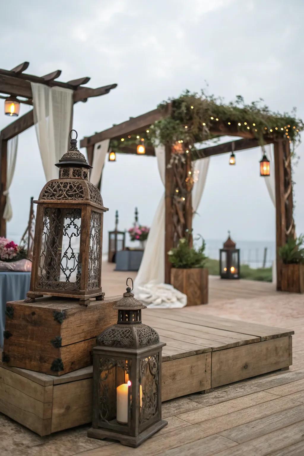 Vintage elements infusing nostalgic allure into the mandap.