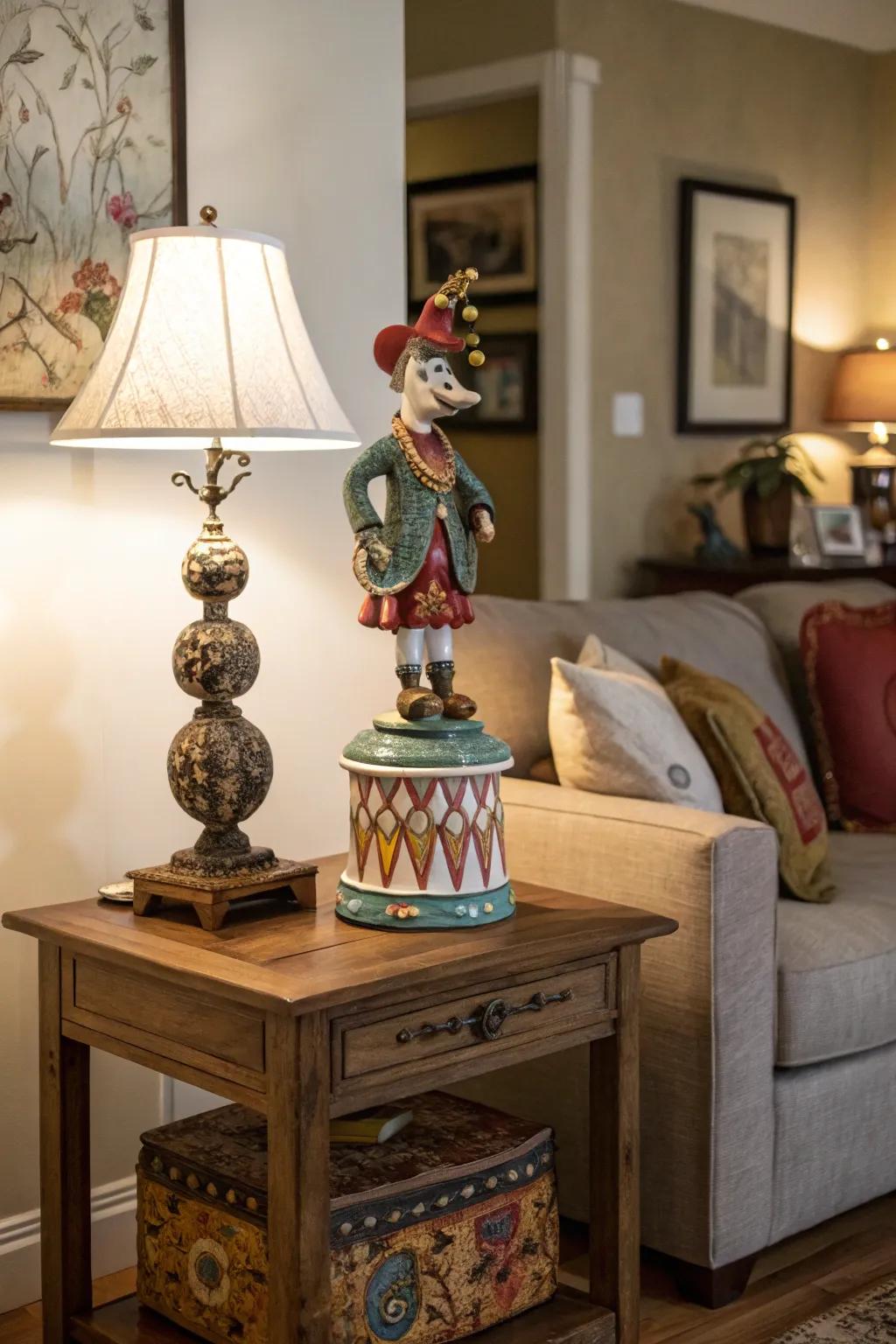 A lighthearted structure that serves as a fun focal point in the living room.