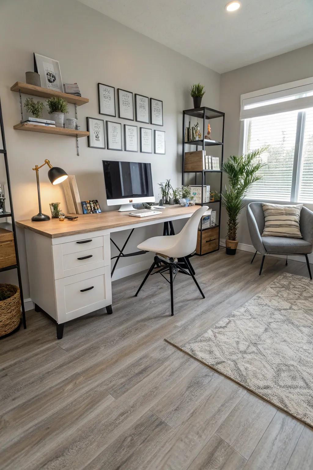 Vinyl sheets provide versatile elegance and practicality for bustling offices.