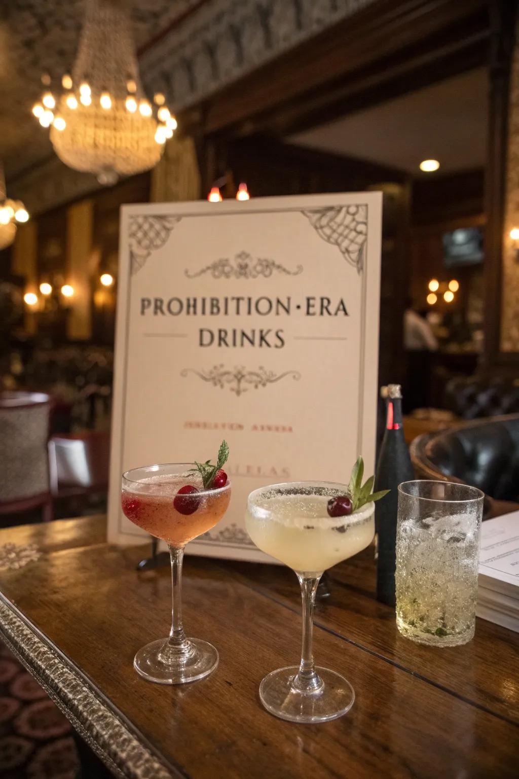 A special cocktail list adds authenticity and fun.