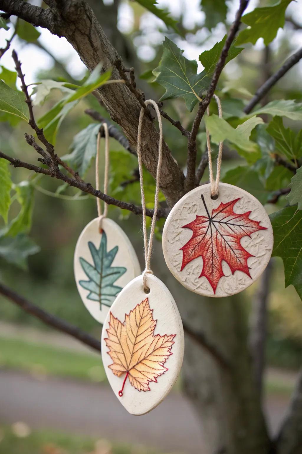Argil foliage impression adornments capturing the essence of nature on the plant.