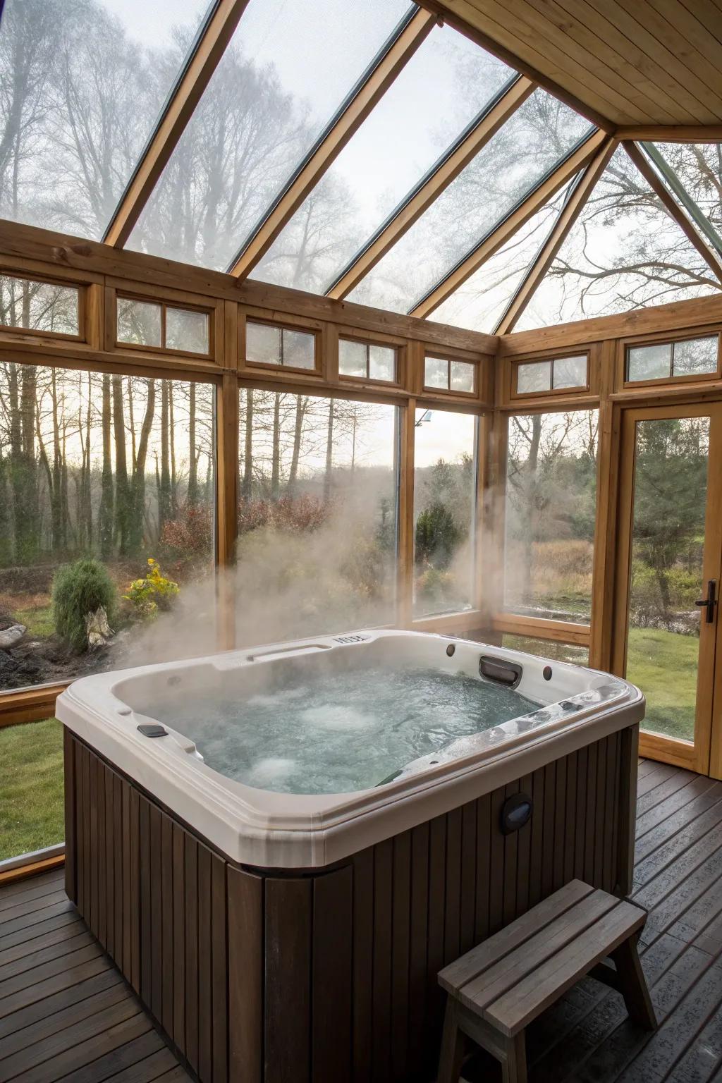 A seasonal enclosure for savoring the spa year-round.