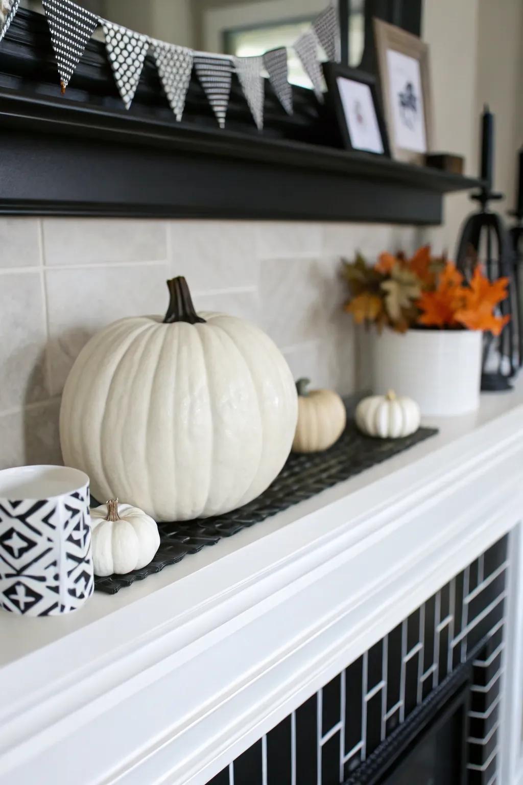 A one-tone pumpkin that contributes contemporary simplicity.