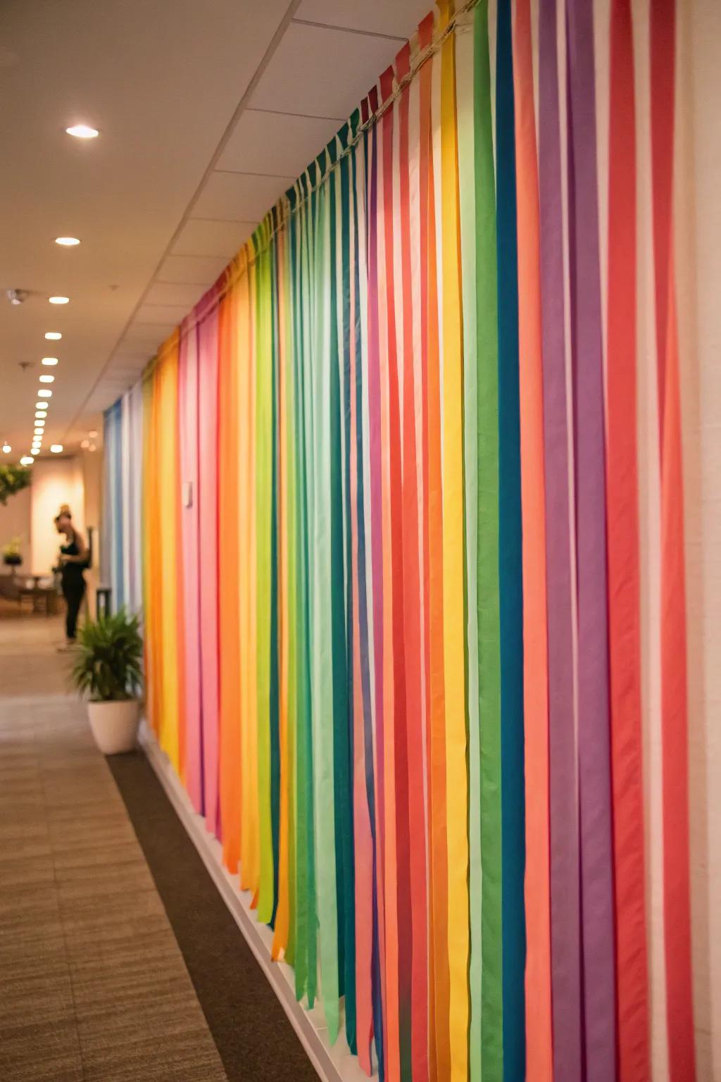 Transform a plain wall into an accent with vibrant ribbons.