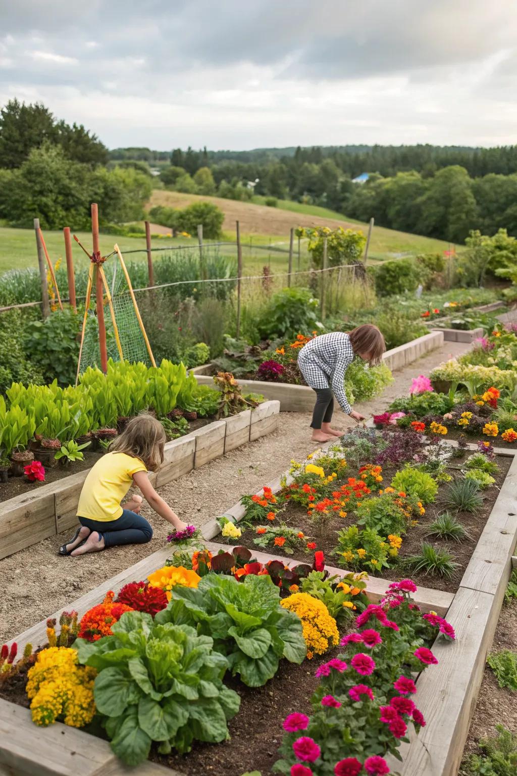 A child-friendly garden stimulates interest and education.