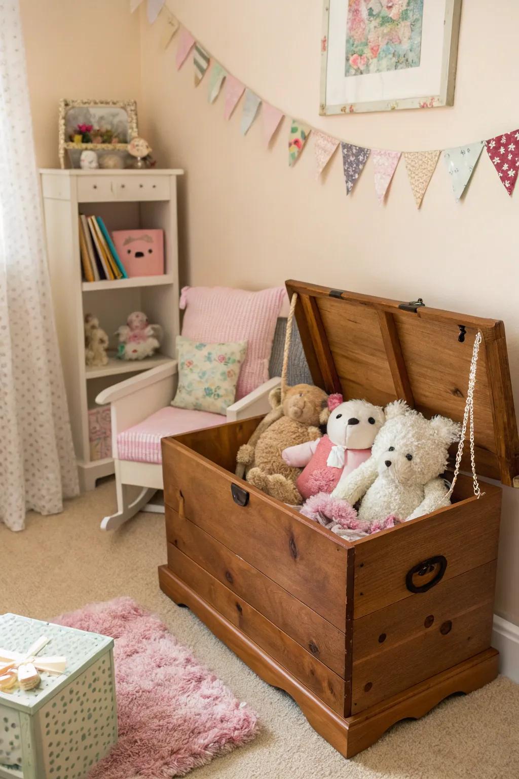 Toy chests offer timeless storage with a hint of nostalgia.