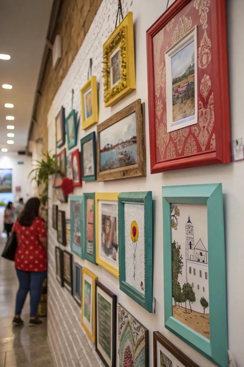 Artistically combining art with photos enhances your gallery.