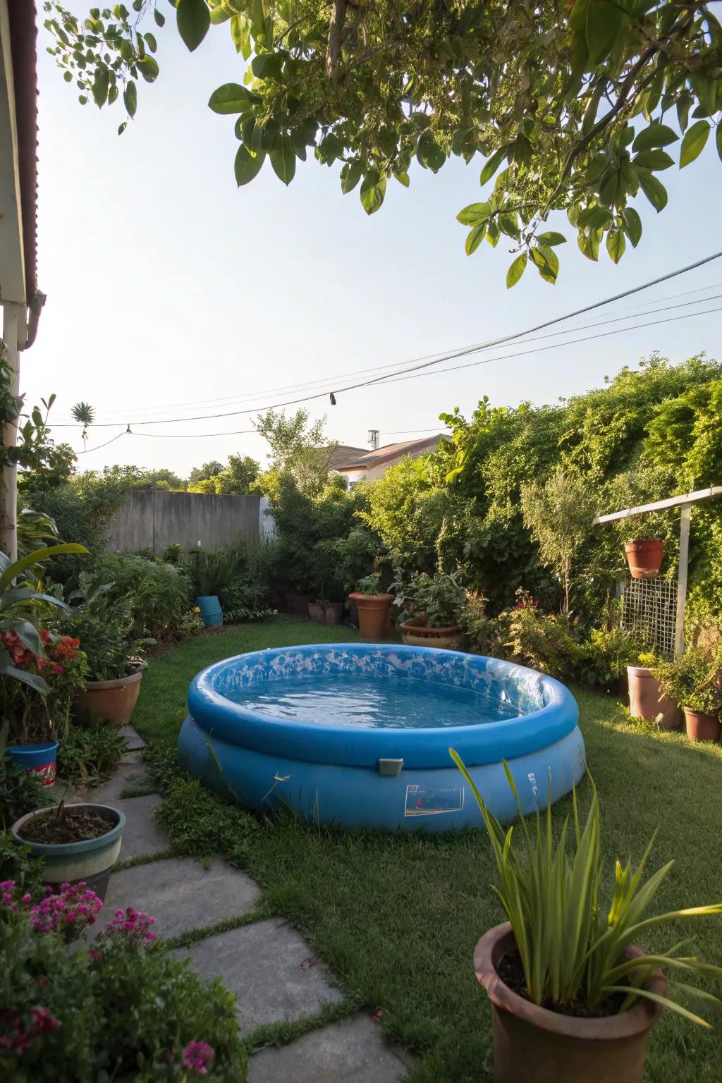 Where greenery meets poolside bliss.
