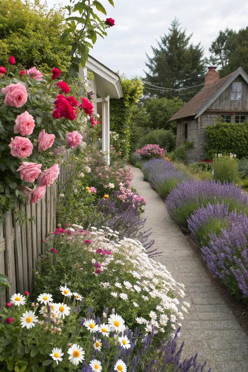 An idyllic garden corner delivers ageless splendor and fragrance.