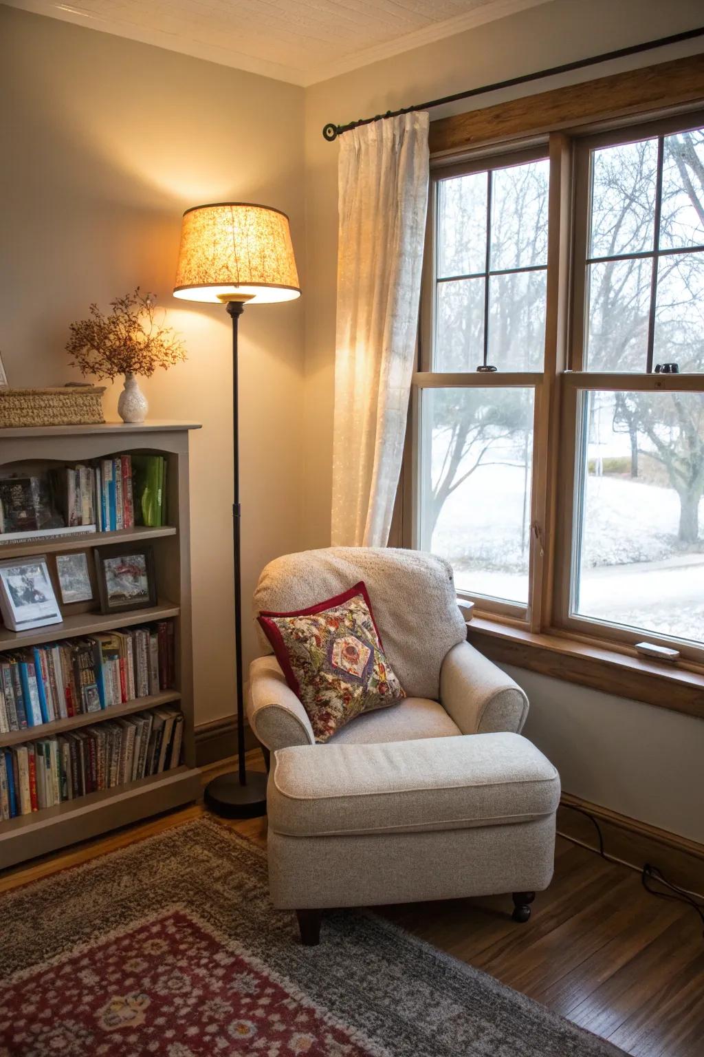A tranquil retreat for reading and repose.