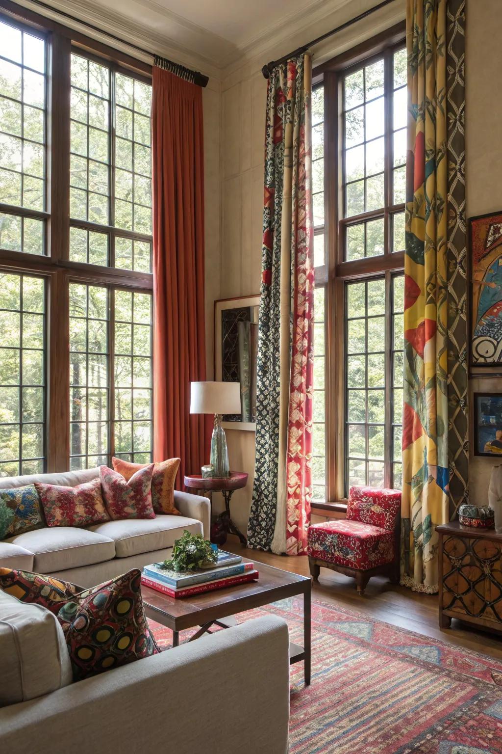 Mixing designs creates a bold and dynamic look.