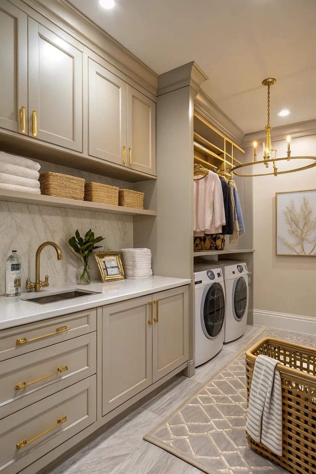 Gold highlights carry a trace of opulence and sophistication.