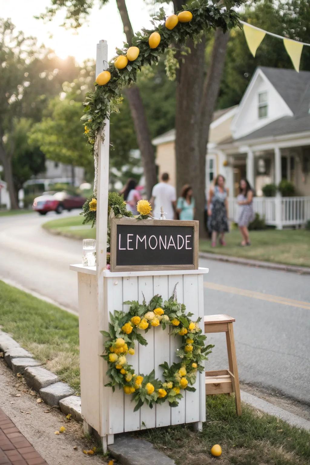 A citrus garland introduces a creative and inviting touch.