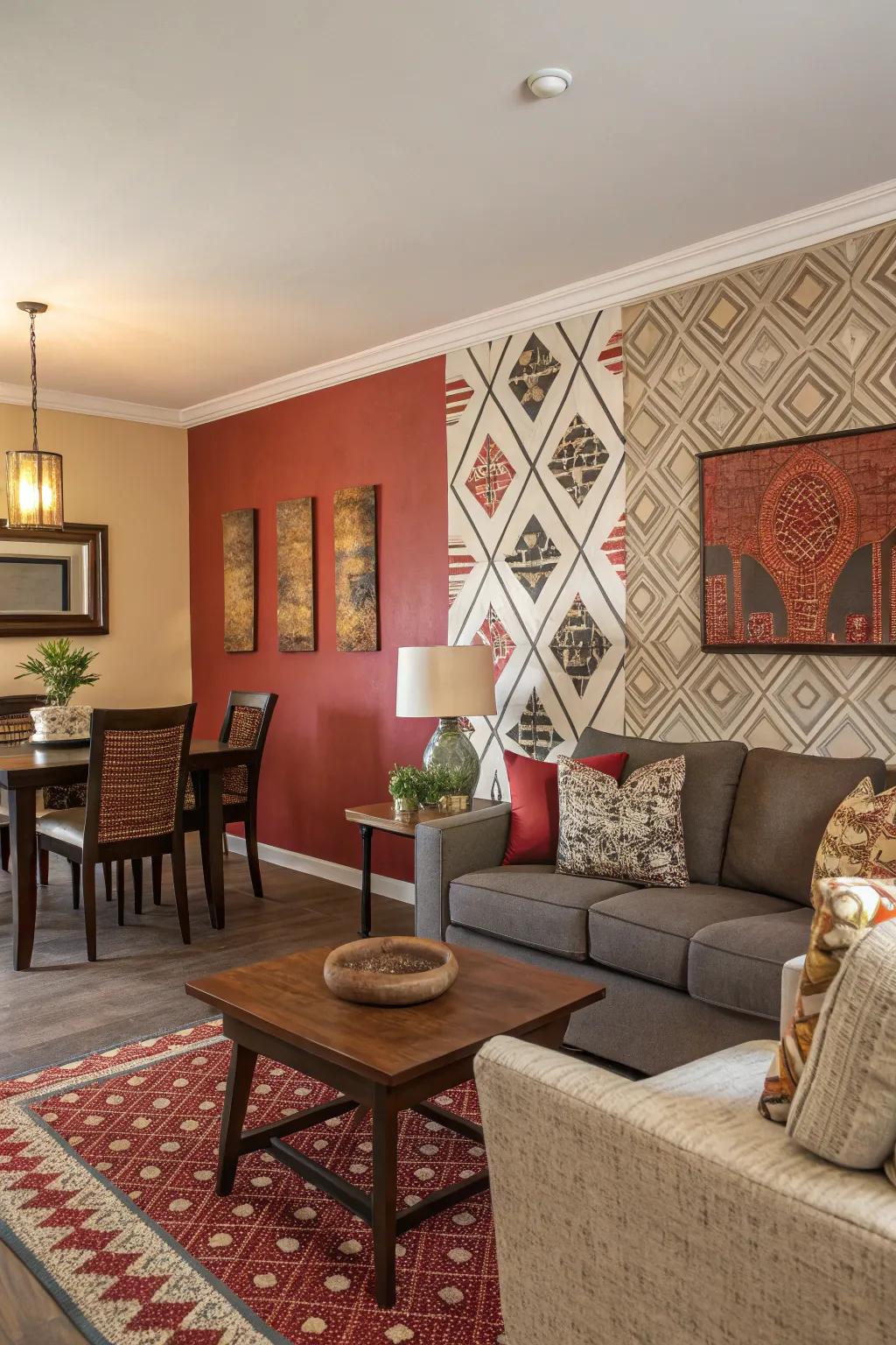 An accent wall commands attention, enriching dimension and personality.