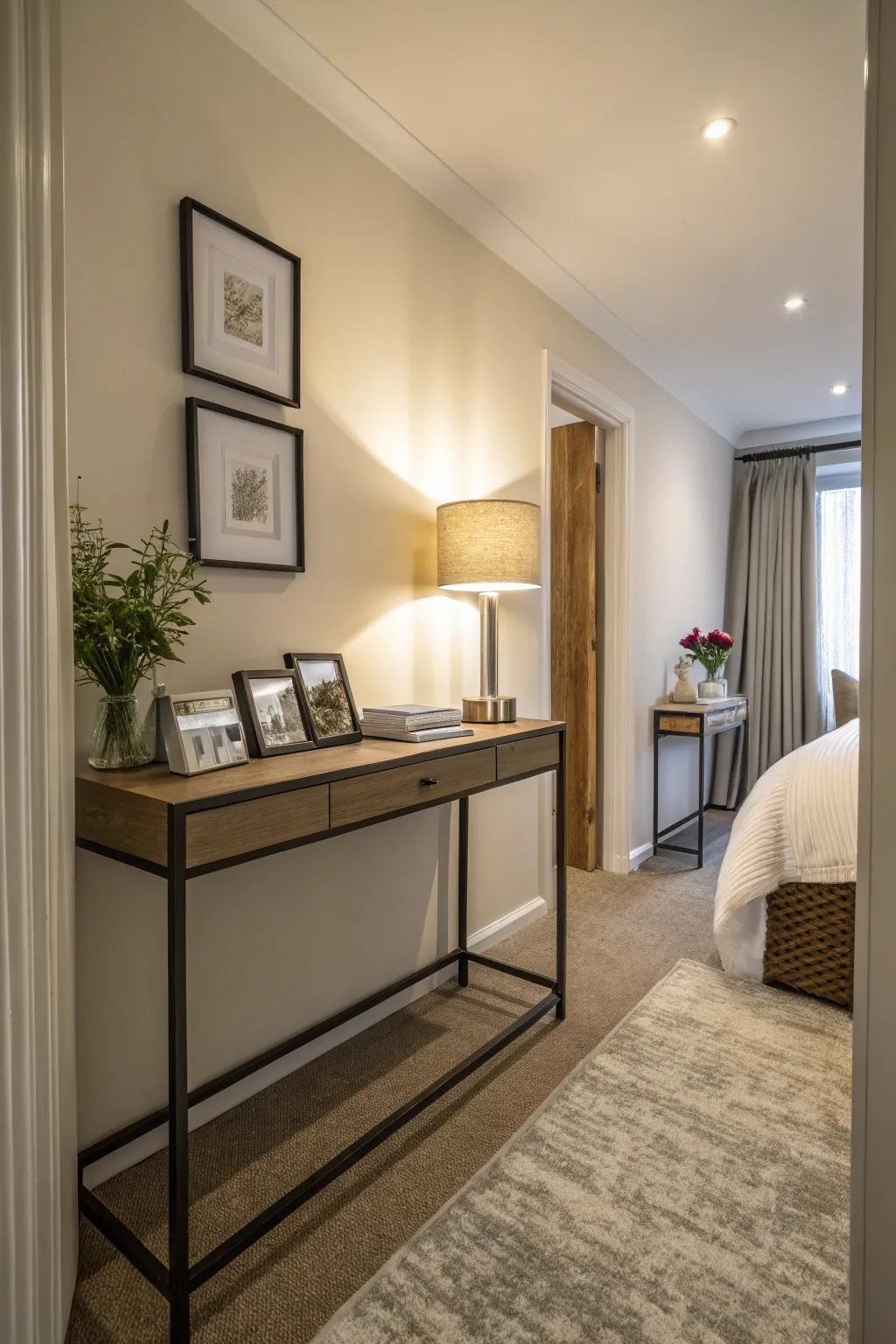 Console tables add style and utility.