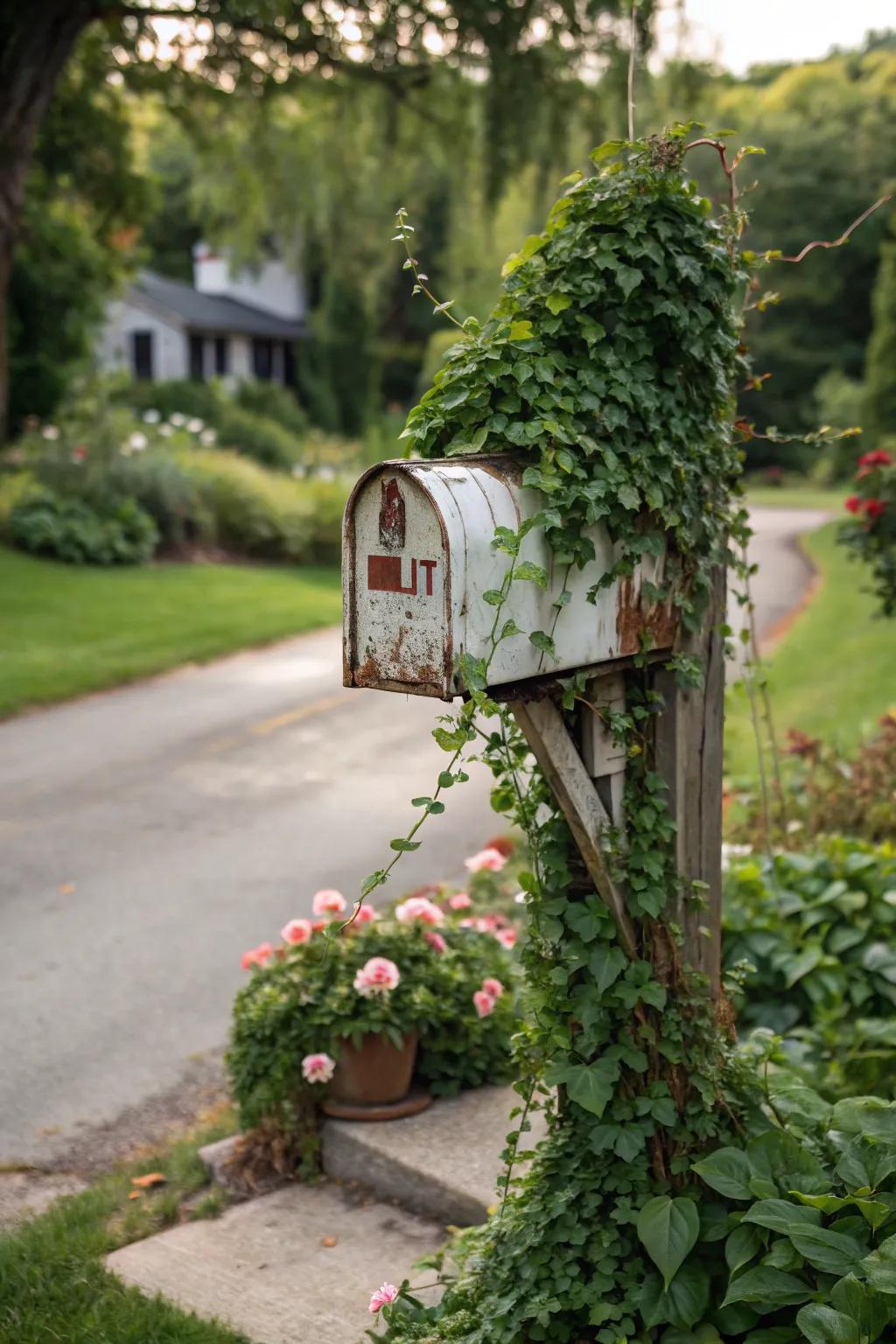 Climbing vines encase your mailbox in natural splendor.
