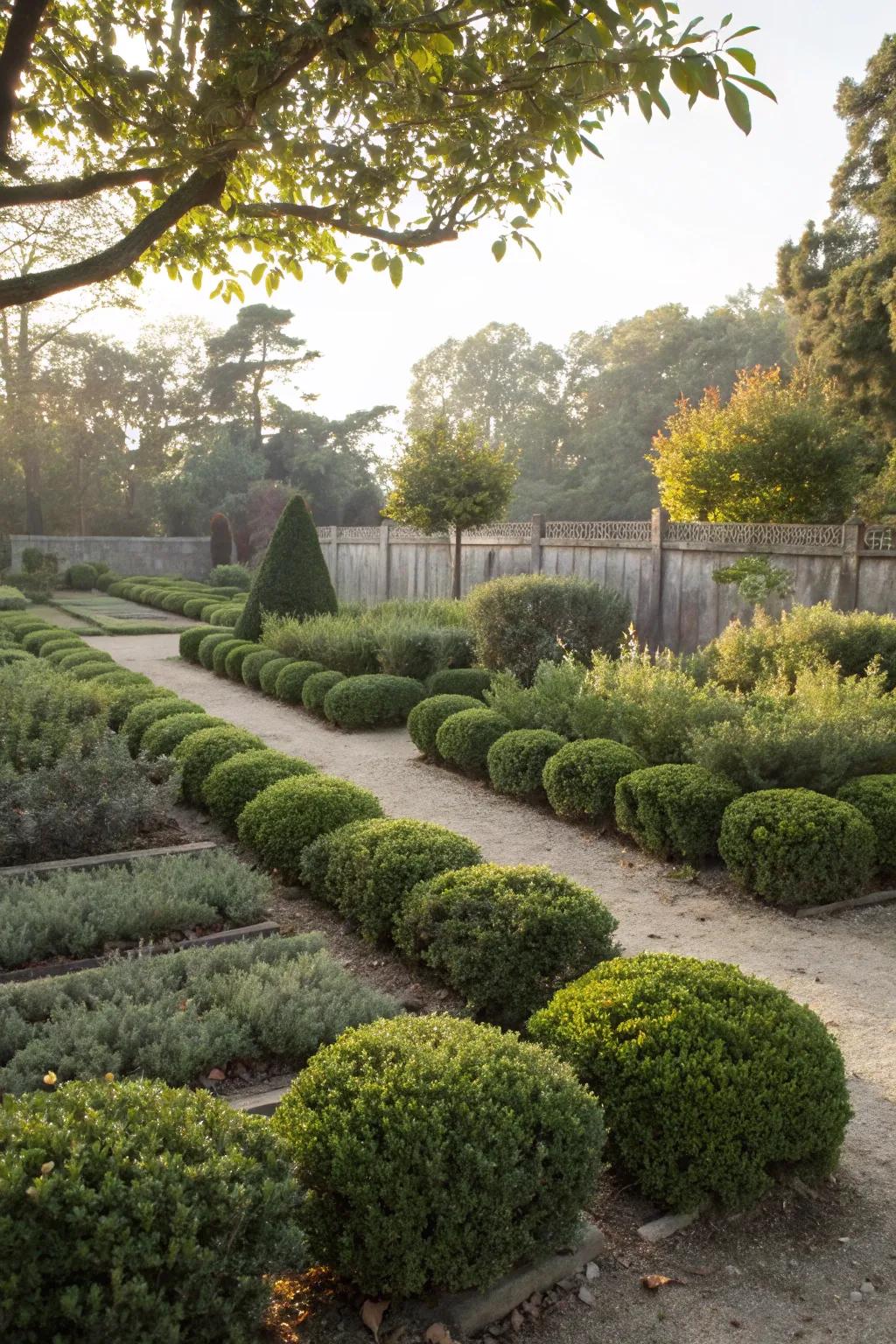 Compact bushes offer manageable elegance.