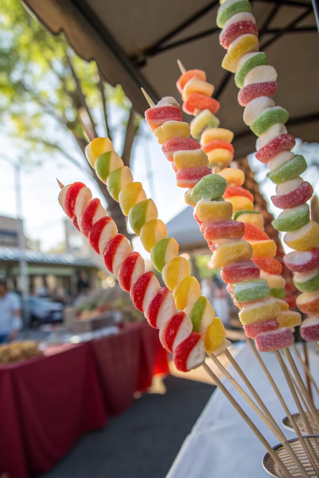 Enhance a burst of color and enjoyment with confection sticks, a visually delightful treat for your confectionery bar.