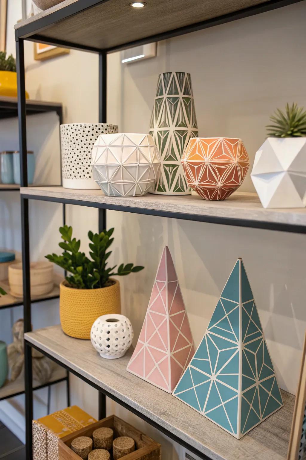 Introduce a modern touch with geometric shapes.