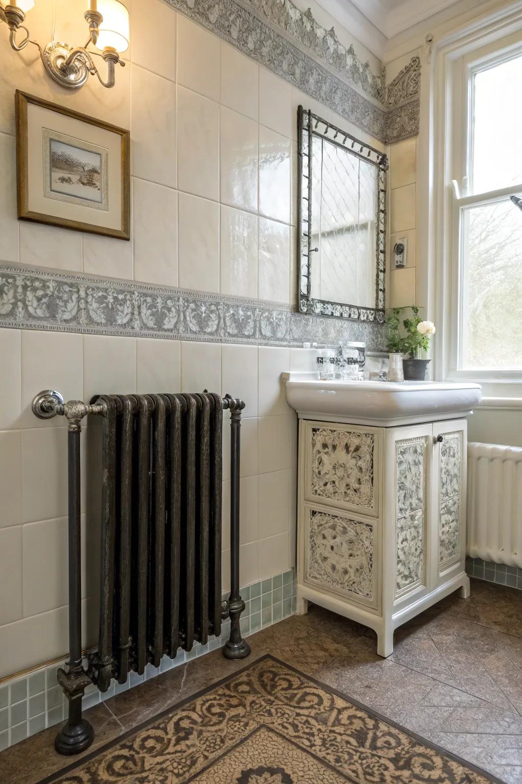 An elegant radiator blends utility with style.