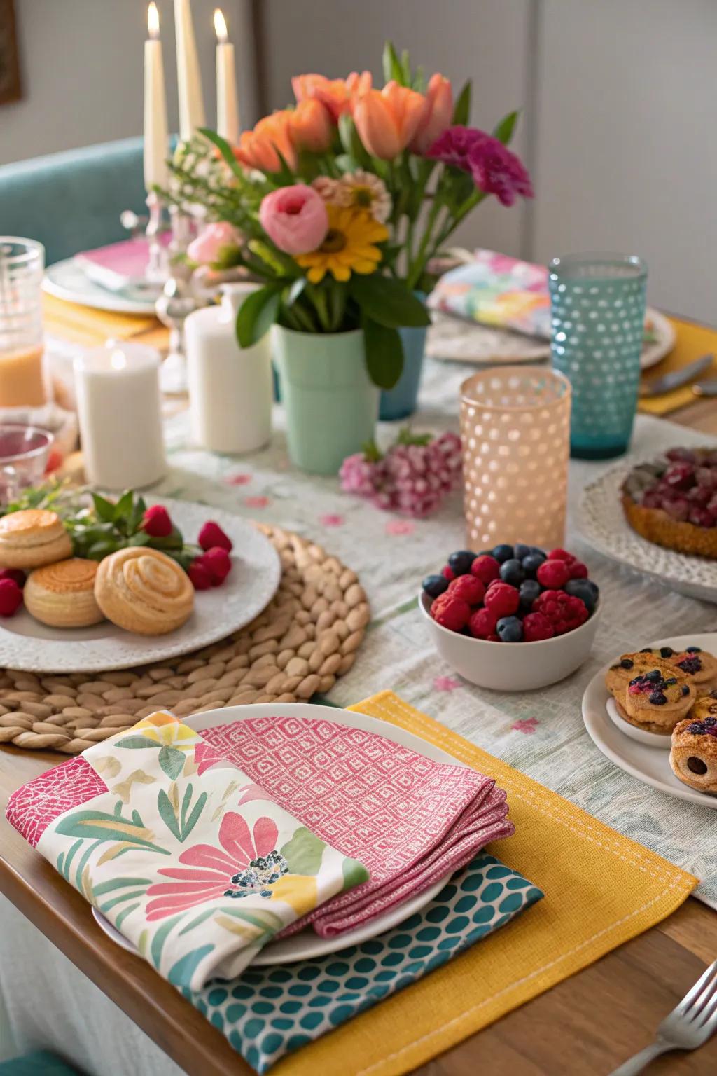 An eclectic mix of styles generates a distinctive table arrangement.